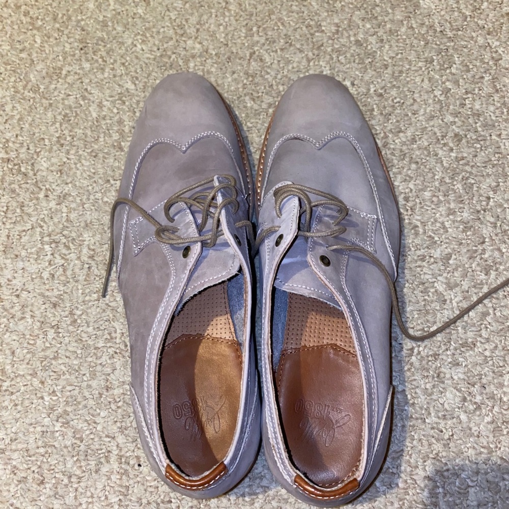 Purple suede Johnston Murphy oxfords